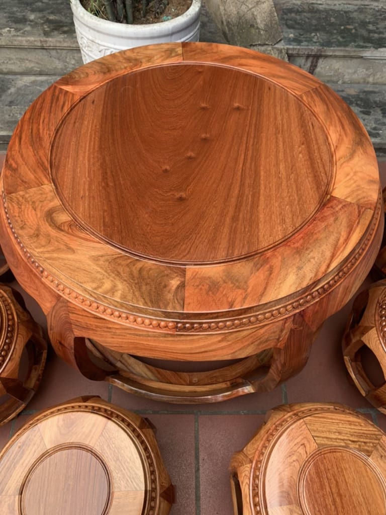 Bộ bàn trống gỗ hương lào
