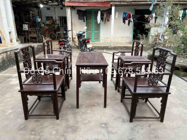 Bộ Bàn Ghế Vách Thọ Gỗ Gụ - Mã 2511