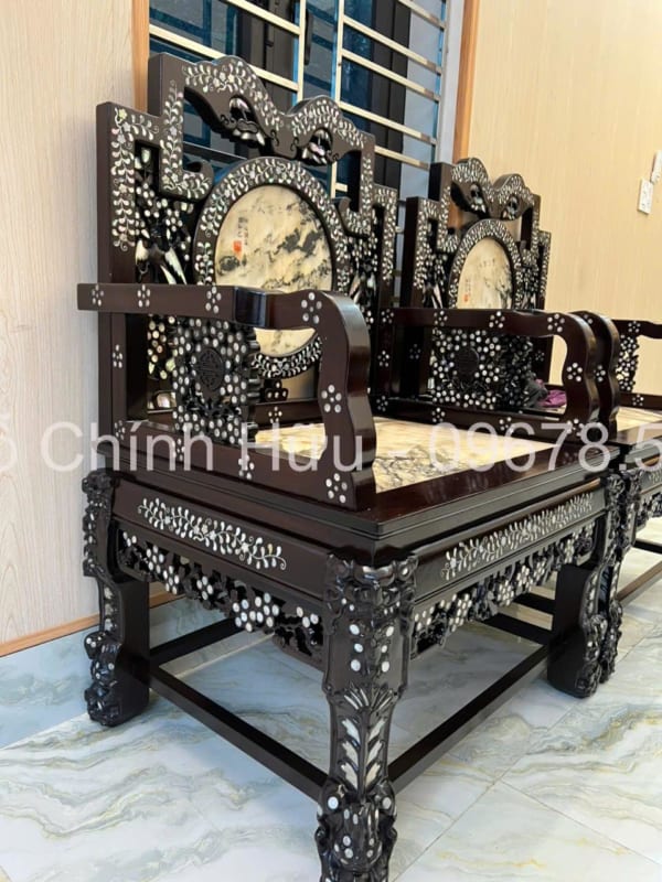 Bộ Bàn Ghế Vách Khảm Ốc - Mã 3147