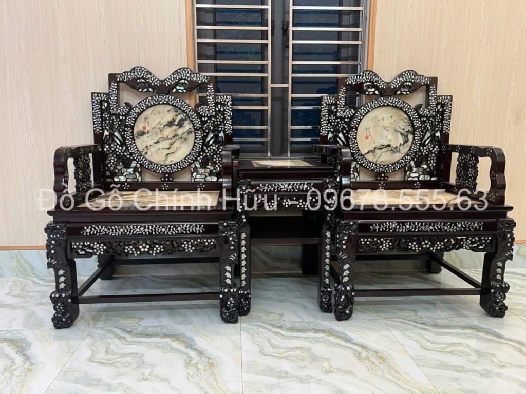 Bàn ghế vách tàu khảm ốc Bàn ghế vách tàu khảm ốc