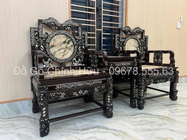Bộ Bàn Ghế Vách Khảm Ốc - Mã 3147