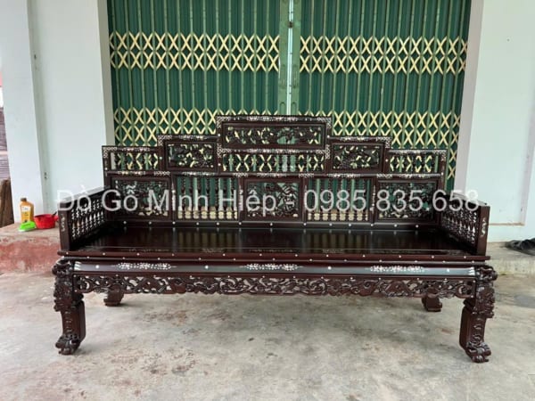 Bộ Bàn Ghế Trường Kỷ Song Tiện Ngũ Sơn Khảm